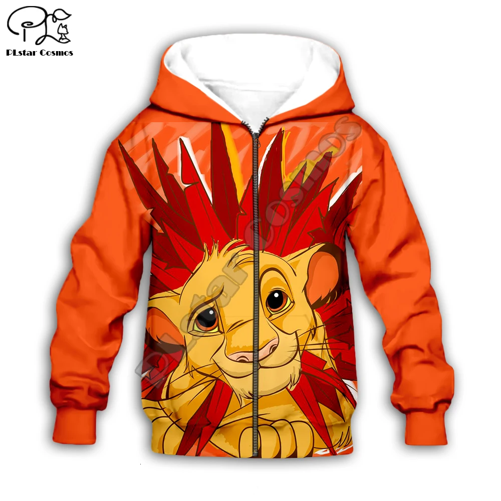 HAKUNA/MATATA; Детские Simba толстовки с капюшоном с изображением короля льва; детские толстовки на молнии с 3D-принтом; пуловер для мальчиков и девочек