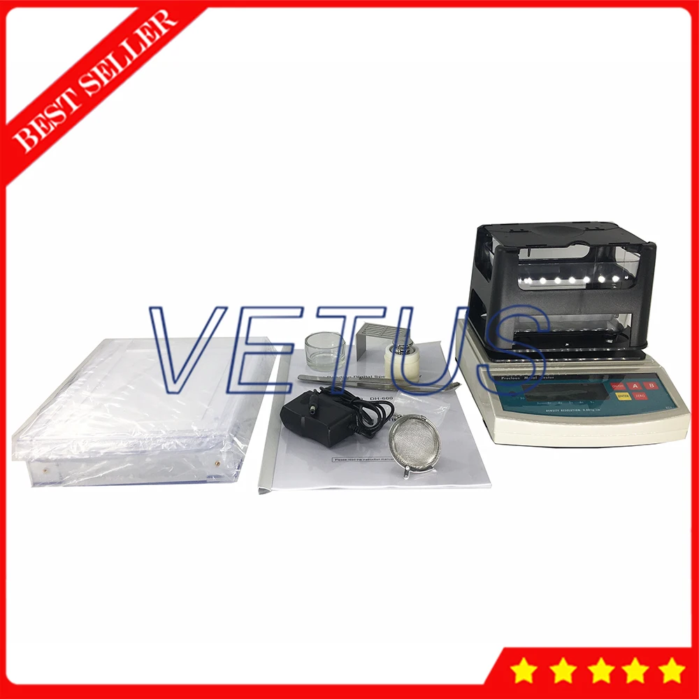 Solid Density Meter Electronic Digital Densimeter Solids Densitometer Gravimeter With 600g Max Weight Range 0.001-99.999g/cm3