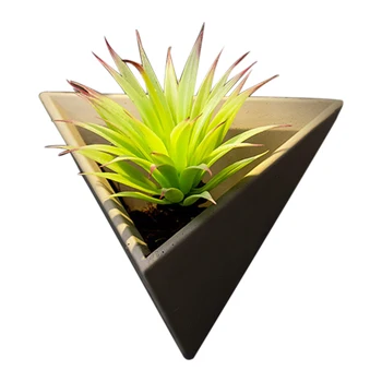 

Triangle Retro Arrangement Container Cement Flower Pot Hotel Living Room Durable Home Decoration Restaurant Wall Mounted Balcony