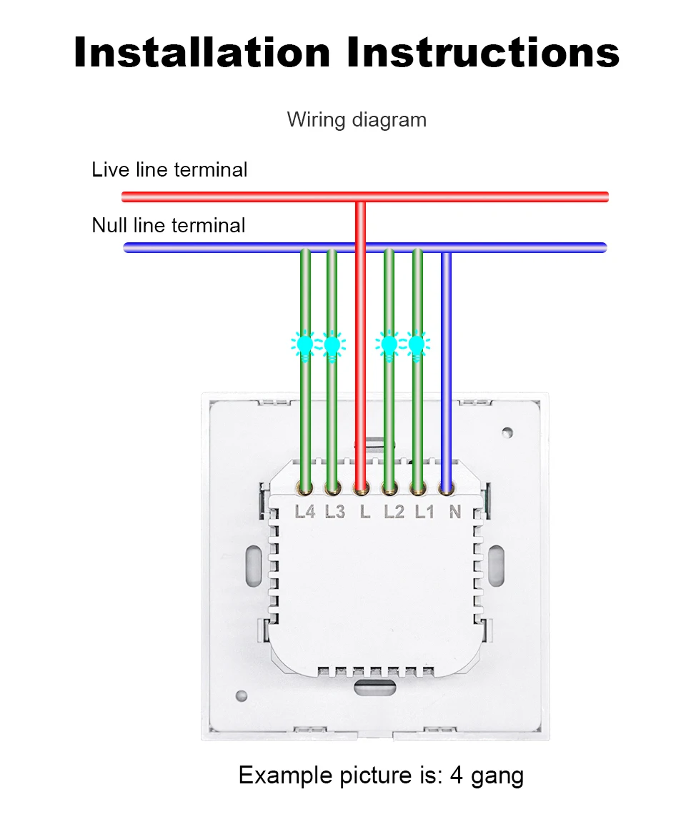 Wifi Wall Touch Sensitive Switch Remote Control 1 2 3 4 Gang Wireless Led Light Smart Touch Screen Switch Glass EU UK Standard (17)