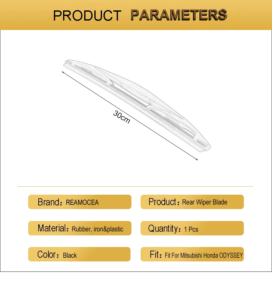 Reamocea 12300mm Rear Rain Window Windshield Windscreen Wiper Blade Fit For Mitsubishi Pajero 2010+ Outlander Honda ODYSSEY (5)