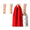 1pc Natural Wood Clothes Hanger Wall Mounted Coat Hook Decorative Key Holder Hat Scarf Handbag Storage Hanger Bathroom Rack 4