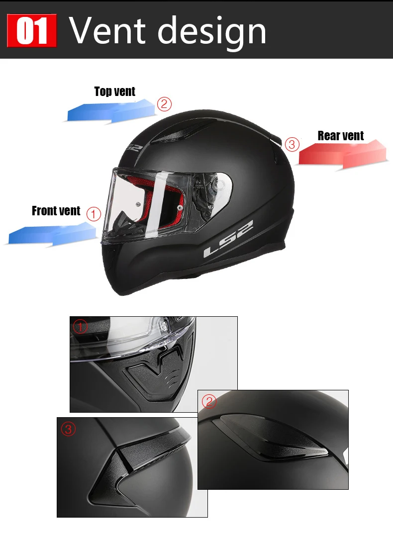 Новое поступление LS2 FF353 анфас мотоциклетный шлем ABS усиленный пластиковый корпус для мужчин и женщин гоночный мотоцикл оригинальные LS2 Шлемы