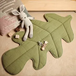 Tapis de jeu en coton pour bébé, couverture rampante pour enfants en bas âge, en forme de feuille, pour activités nouveau né, jouets, décoration de chambre de bébé, 1 pièce 