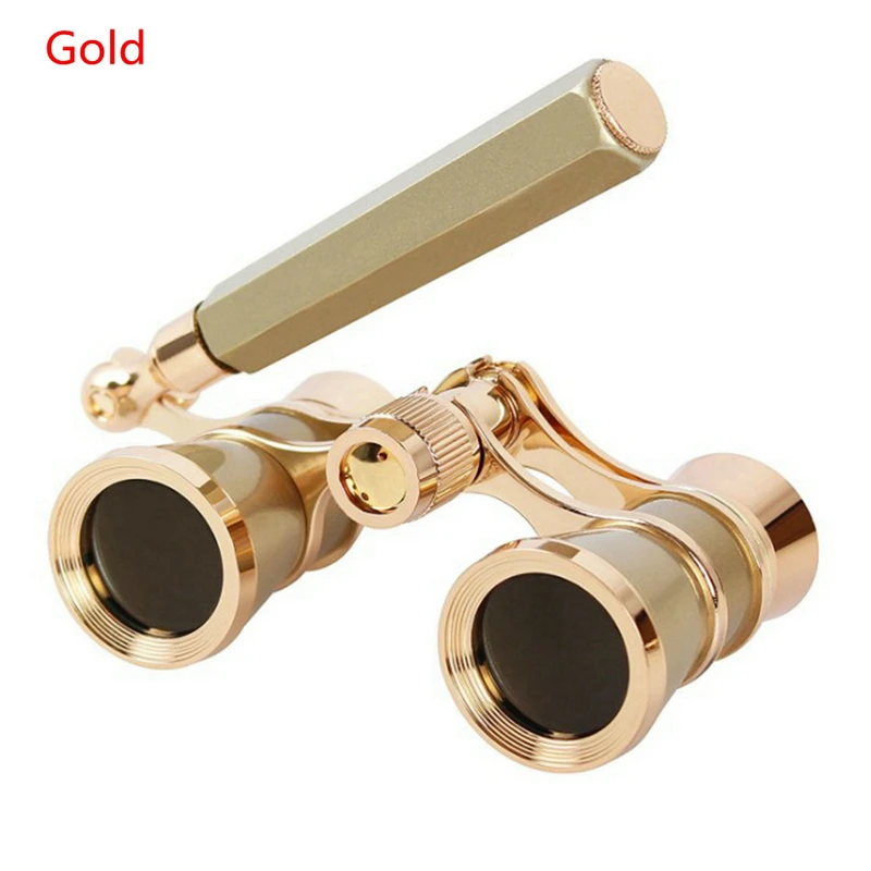 Telescope Folding Opera Glasses Theater Vintage Binoculars With Retractable Handle Night Vesion For Camping Horse Riding Tools