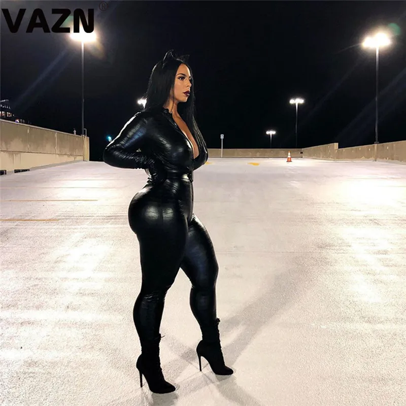 VAZN с принтом Spencil, новинка, хит, модный уличный комбинезон, Повседневный, облегающий, v-образный вырез, капюшон, сексуальные длинные штаны, тонкий длинный комбинезон