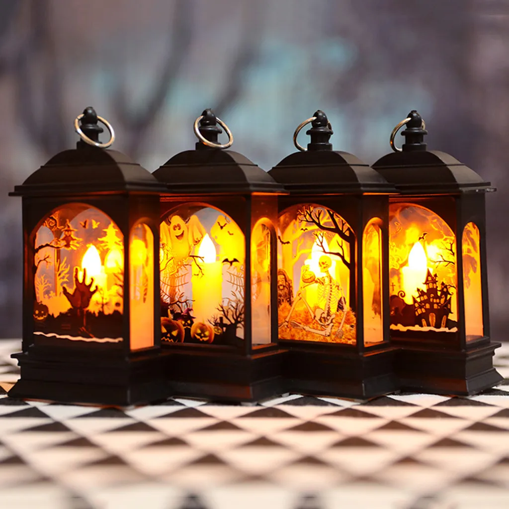 Energy-Saving Holiday Desktop Hanging Bar Night Light Halloween Decorative Led Small Home Party Retro Lantern Oil Lamp | Дом и сад
