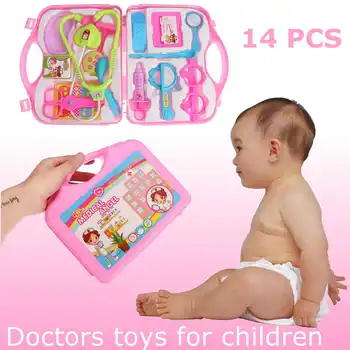 

14Pcs Children Doctor Nurse Pretend Play Set Portable Suitcase Medical Tool Kit Kids Educational Role Play Classic Toys