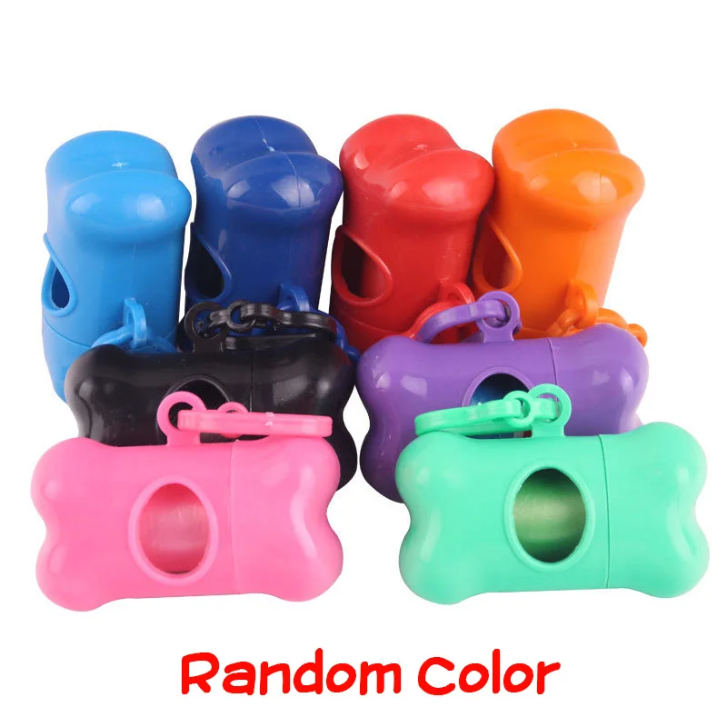 Random Color Форма кость собаки мусора раздатчик Pooch Poop мешки для очистки держатель носитель мусора пластиковые мешки продукт для улицы - Цвет: Random Color