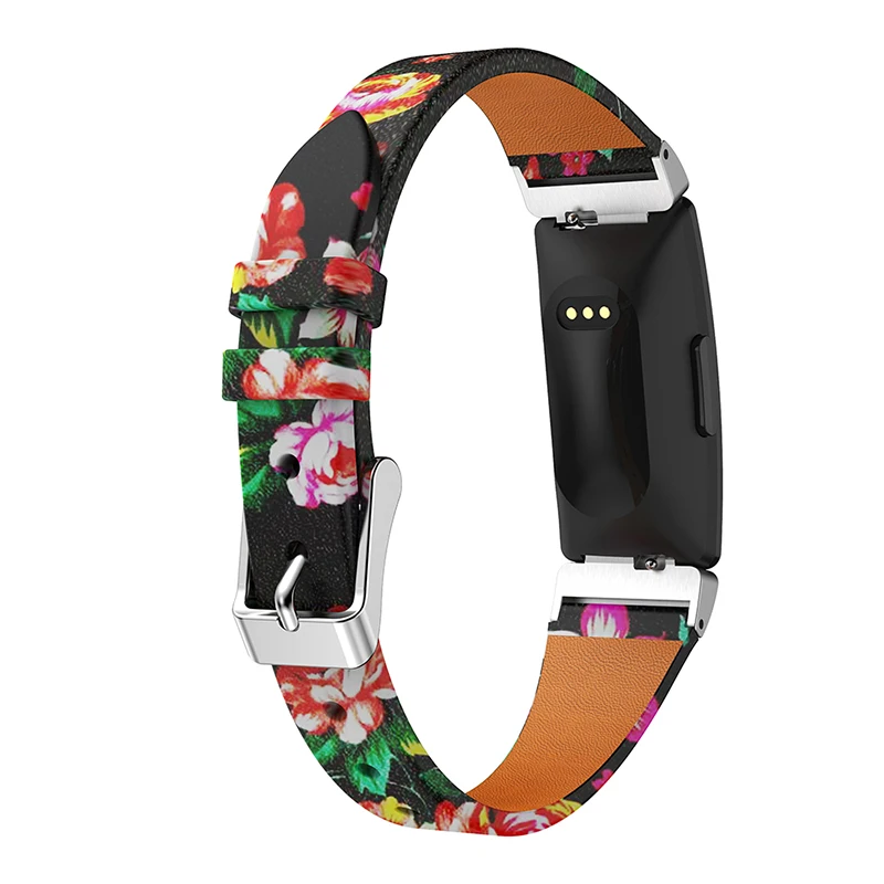 Кожаный принт с цветочным узором ремешок для Fitbit Inspire часы кожаный ремешок для Fitbit Inspire часы ремешок