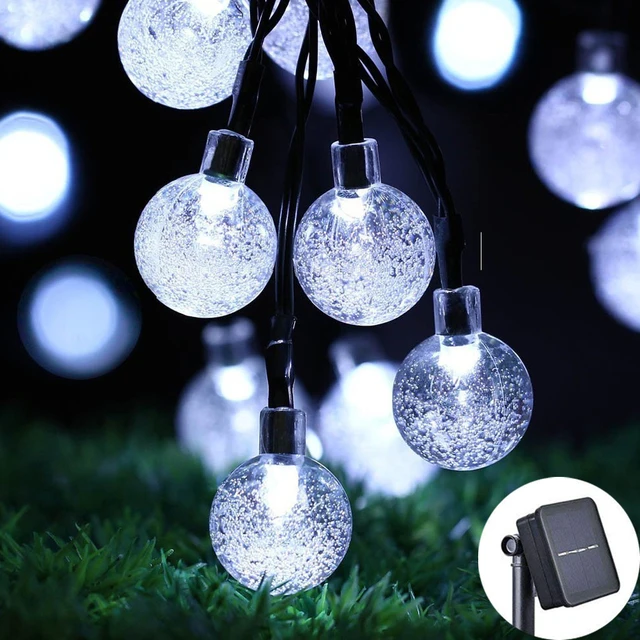 100 LEDS Crystal Ball 5M 12M Solar Power Supply LED String Light Fairy Light Garland Garden Outdoor Christmas Decoration Lamp string solar lights Solar Lamps