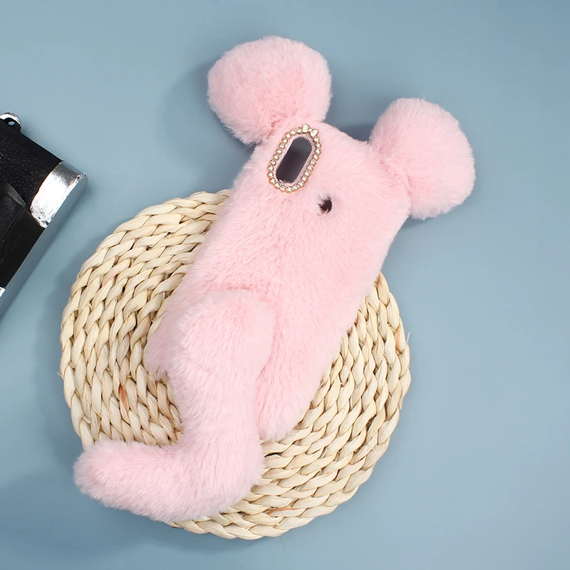 Hairy DIY Cute Mouse Rabbit 3D Winer Gift Skin Phone Case For Lenovo A6 Note 6.09 inch TPU Silicone Etui Protection Cover|Бамперы| |