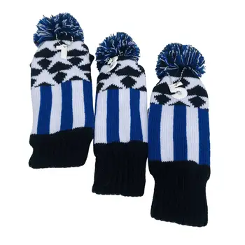 

3 Pcs Knitted Golf Headcover Driver Cover, Golf Club Wood Head Covers Fit for Driver Wood, for Male/Female Golfers