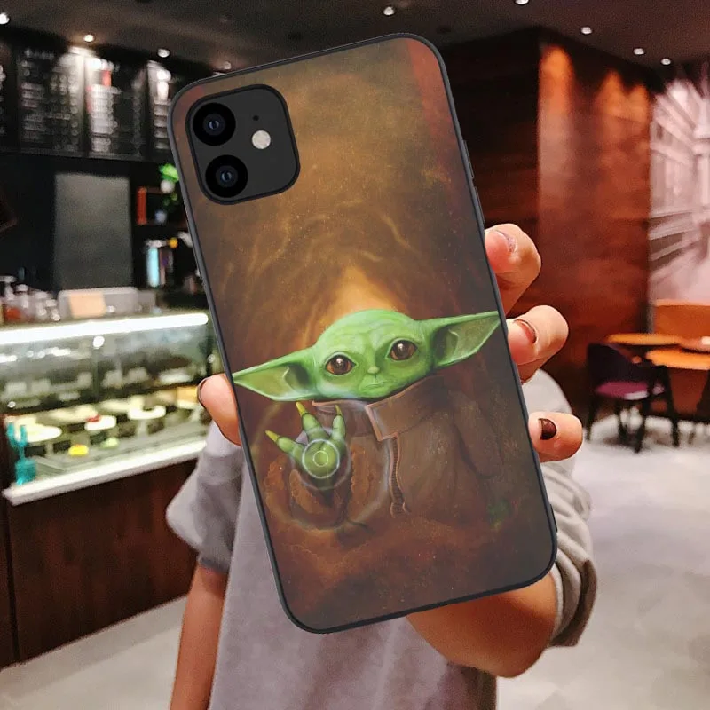 TPU Милый ребенок йода Мягкий силиконовый чехол для телефона оболочка для iPhone 6 6s 7 8 Plus X XR XS Max 11 Pro Max мандалорский черный ТПУ чехол - Цвет: TPU