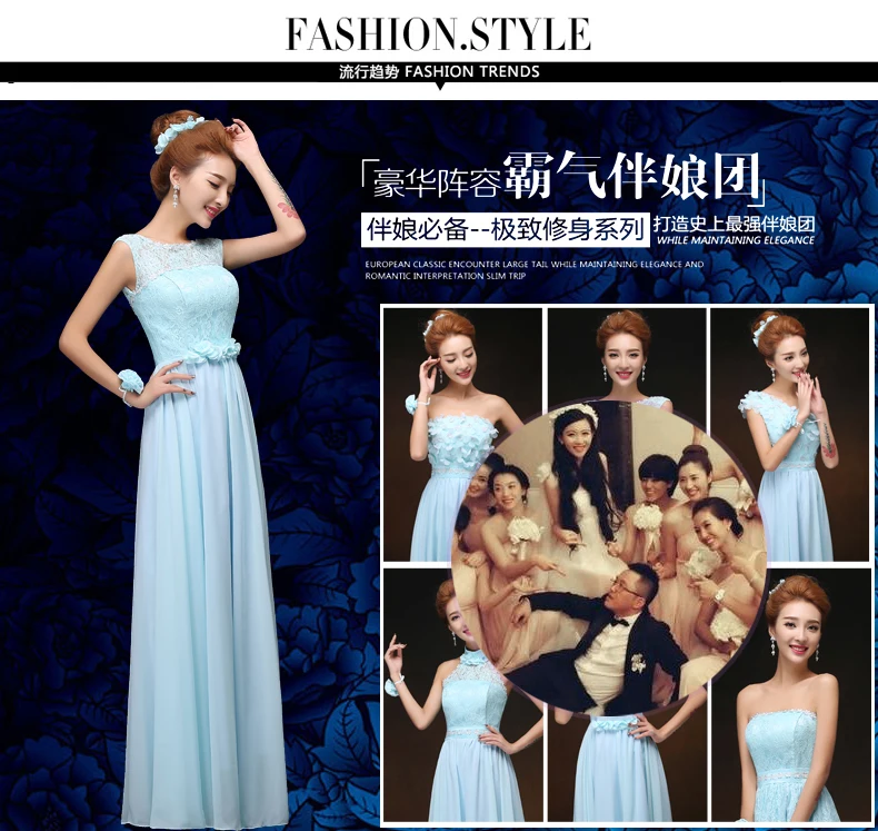 Vestido Azul Marino голубое платье для подружки невесты длинное платье для свадебной вечеринки vestido de festa Longo сексуальное платье для сестры выпускного вечера