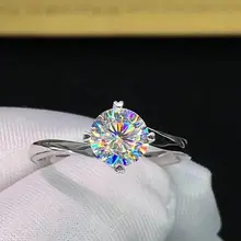 Цвет Муассанит VVS обручальное свадебное кольцо с бриллиантом с национальным сертификатом для женщин