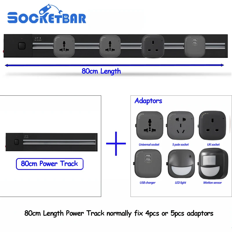 Hot Fashion 80cm Tomada Usb Usb Wall Socket Electric Led Light Office Kitchen Plug Sockets