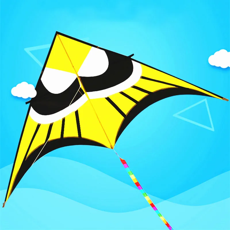 Triangle kite flying outdoor toys nylon bat kite factory for kids wheel snake eagle scruples albatross glow cord