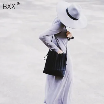 

[BXX] 2020 New Brand Summer Travel Designer High Quality Rope Capacity Bucket Tote Pleated Big Bags Shopping Handbags LM402