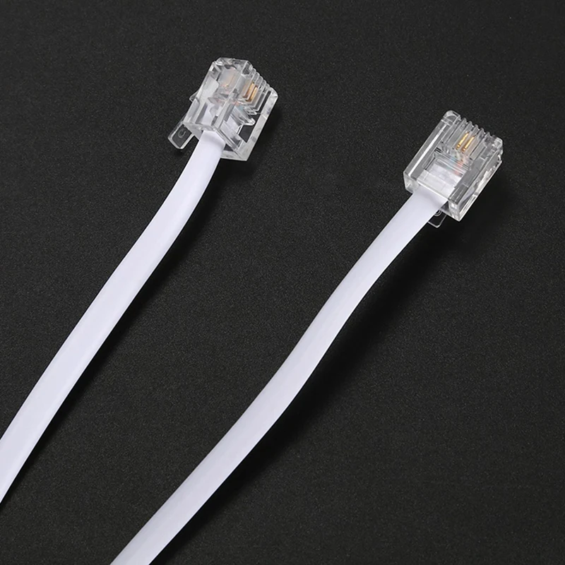 BEST40Ft 12 м RJ11 6P2C телефонный модем Шнур кабель Белый 2 шт