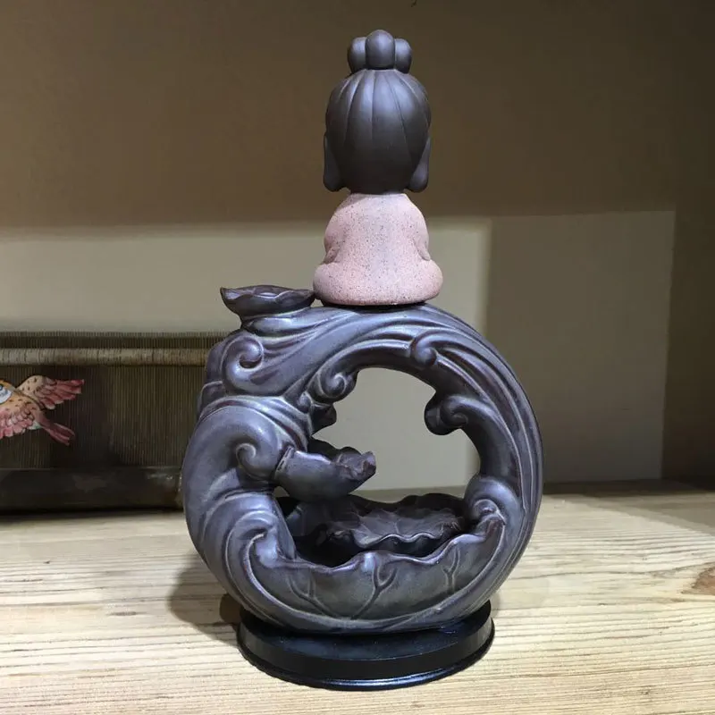 Держатель для благовоний для домашнего интерьера Hailanghe Western Sansheng Guanyin Tathagata тибетская горелка для благовоний с обратным потоком