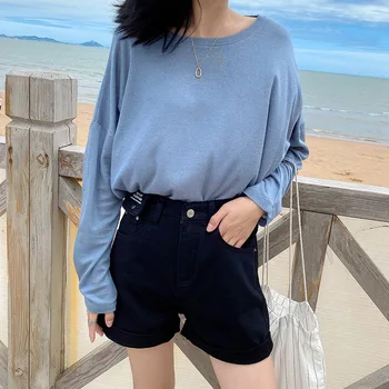 

Homemade 8 Color Tencel Wool Long-sleeved T-shirt Female 2020 Autumn New Style Korean-style Loose Tops 9180