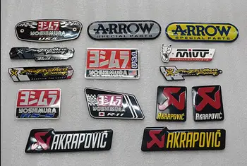 

universal 3D Aluminium Motorcycle Exhaust Pipes Car Decal Sticker Cool Person For Yoshimura StickeTwo Brother Arrow