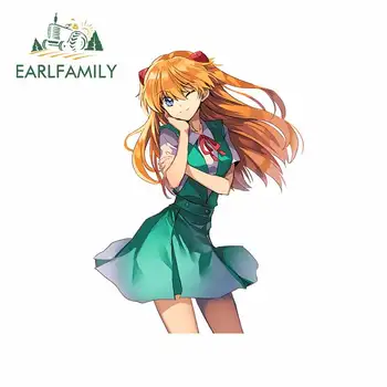 

EARLFAMILY 13cm x 9.8cm Asuka Langley Soryu Car Sticker Imgur Cartoon 3D Stickers for Car Anime Vinyl Waterproof Decal