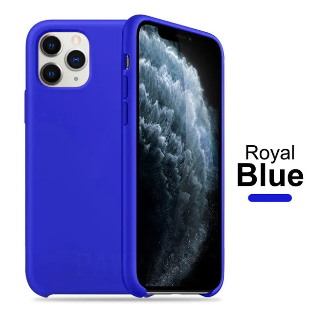 Royal Blue Официальный силиконовый чехол для iphone Xs max XR X 7 8 6 6S Plus XS X роскошный чехол с логотипом для iphone 11 Pro Max задняя крышка - Цвет: Royal Blue