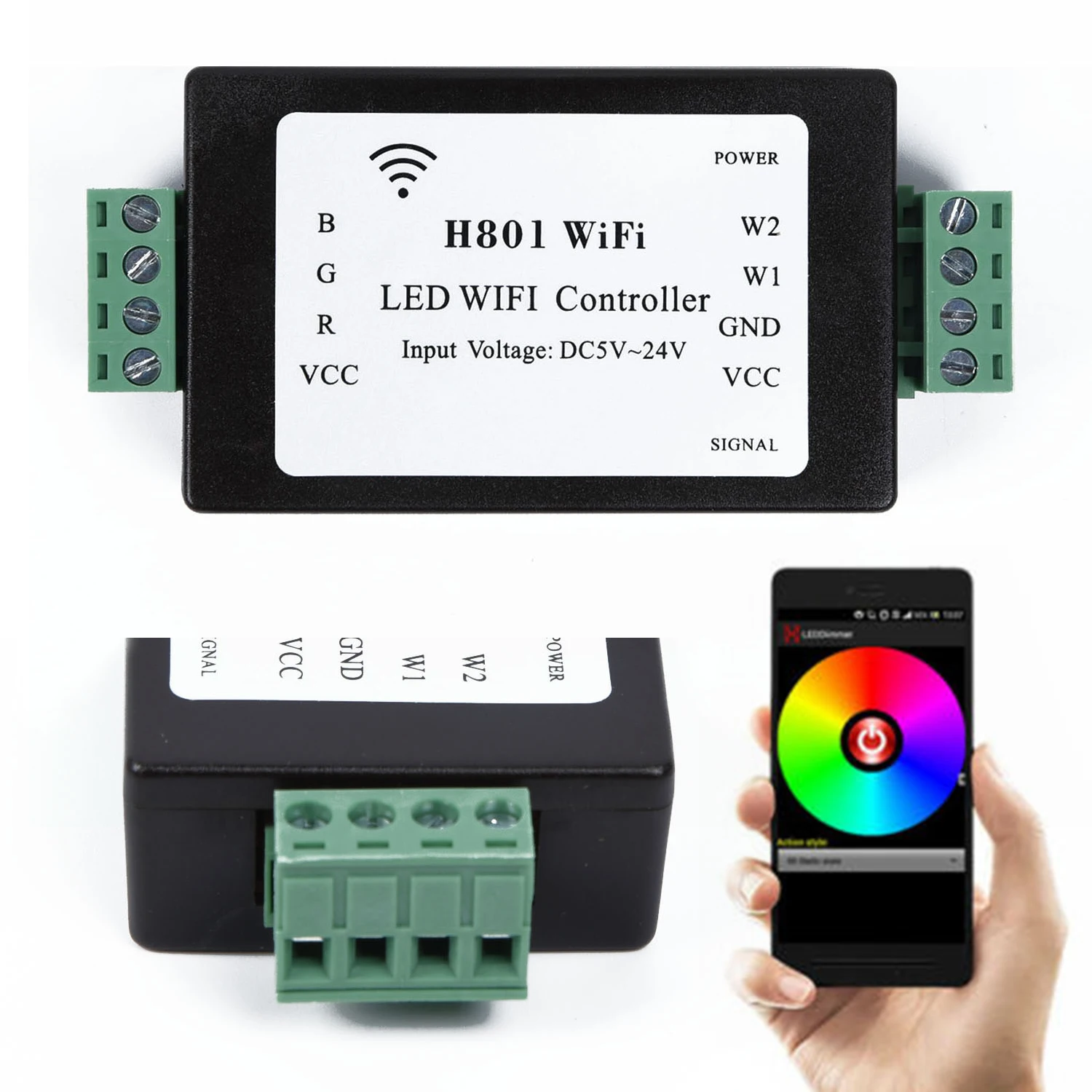500Hz H801 умный WiFi светодиодный контроллер Android телефон WLAN маршрутизатор управления 45*20 мм