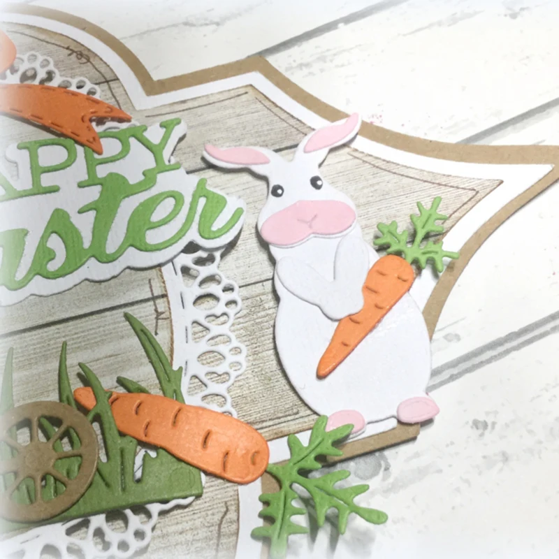 Кролик ест морковь металлические режущие штампы высечки формы украшения Скрапбукинг тиснение бумаги ремесло плесень удар трафареты