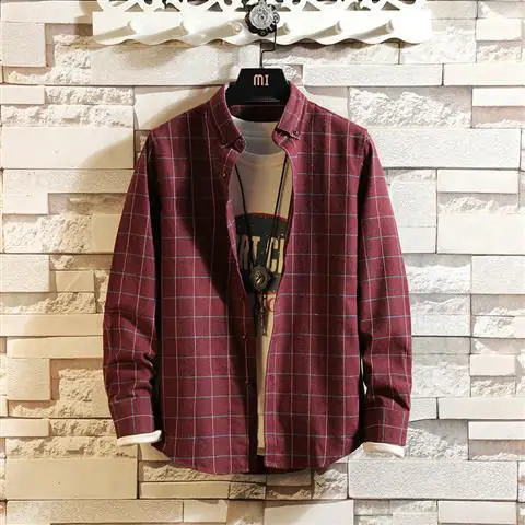 Plaid 11 4XL 5XL большой размер мужская деловая Повседневная клетчатая рубашка с длинными рукавами бархатная Толстая Теплая мужская деловая платье-рубашка в полоску плюс - Цвет: Plaid 11