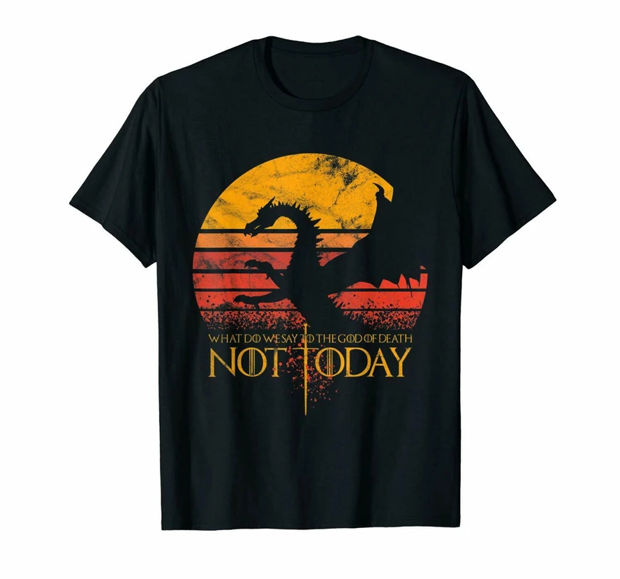 

What Do We Say To The God Of Death Arya Stark Game Of Thrones Black T-Shirt Slim Fit Tee Shirt