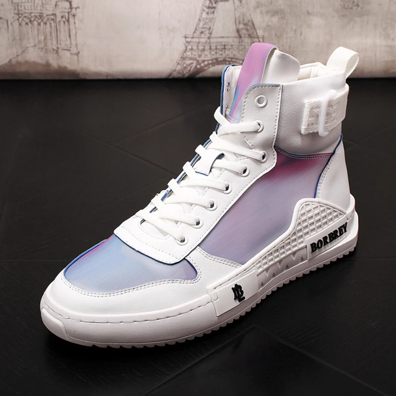 

Men Casual Shoes Leather Shoes Men Fashion Sneakers Men Boots Spring Autumn Fashion Dazzle Colour Lace-up Ankle Boots Men Shoes