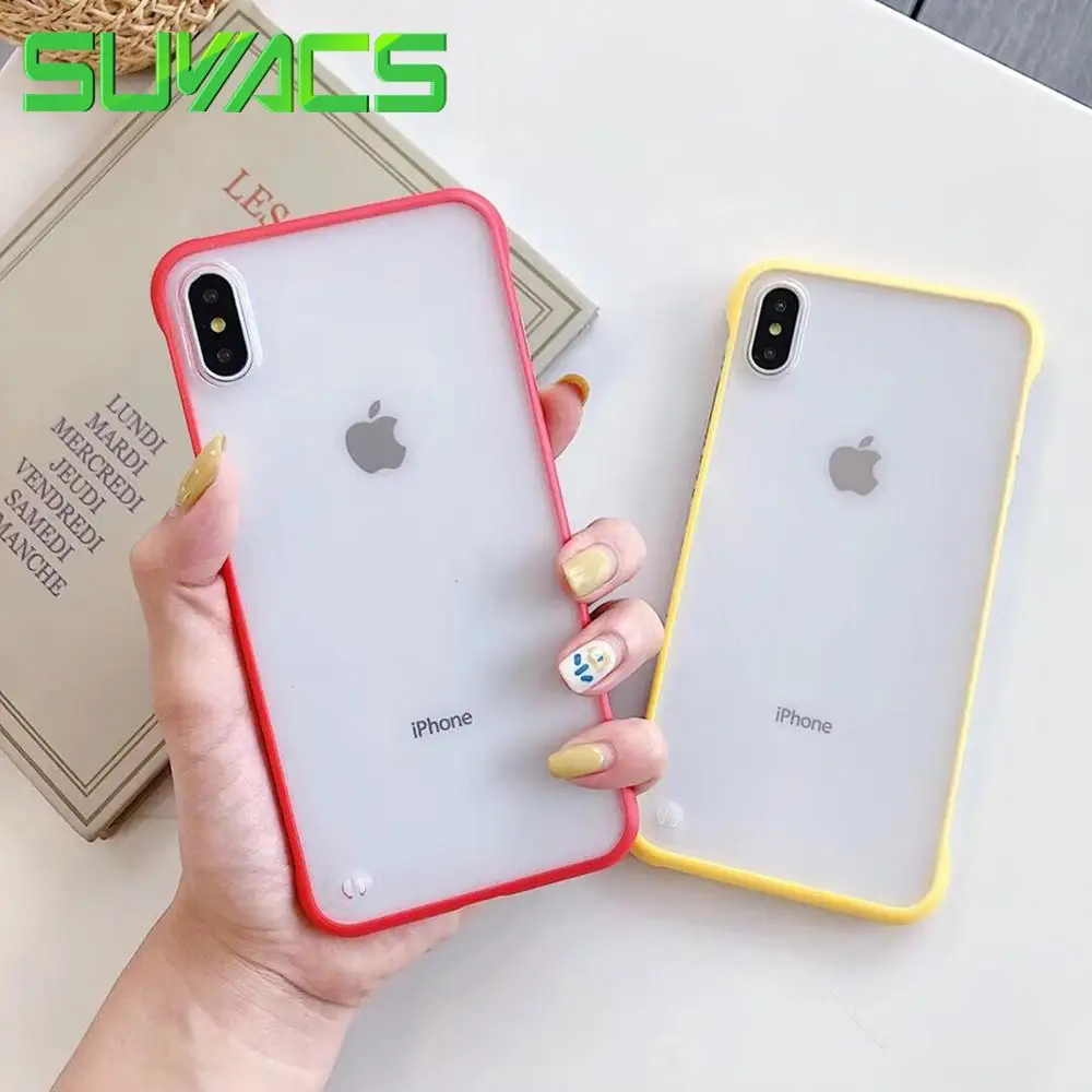 

SUYACS Luxury Frameless Phone Case For iPhone XS Max XR 6 6S 7 8 Plus X Full Body Transparent Matte Hard PC Phone back Cover