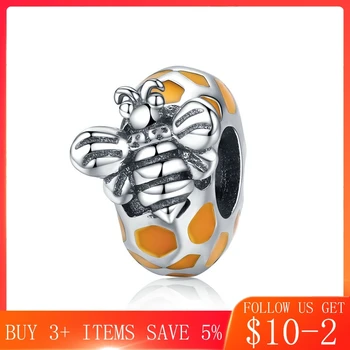 

CodeMonkey Authentic 925 Sterling Silver Honeycomb & Bee Spacer Beads fit Women Bracelets & Bangles DIY Jewelry Making CMC1102