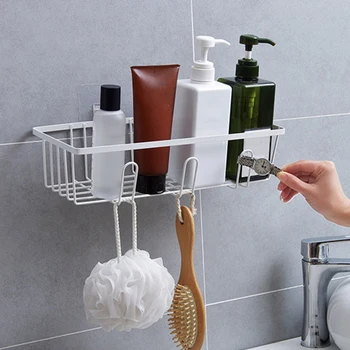 

​Creative Wrought Iron Bathroom Shelf Bathroom Wash Hanging Basket Wall Hanging Drain Storage Basket Storage Rack