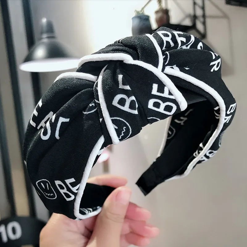 36 шт/лот DIY мульти простые ткани головная повязка буквы улыбающееся лицо галстук узел повязка для волос Инструменты для укладки аксессуар HA950