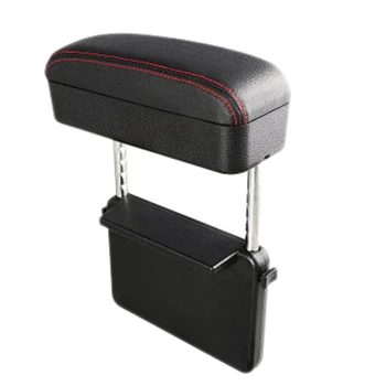 

Universal Car Armrest Box Elbow Support Adjustable Car Center Console Arm Rest Stand By Wireless Charging(Red Line)