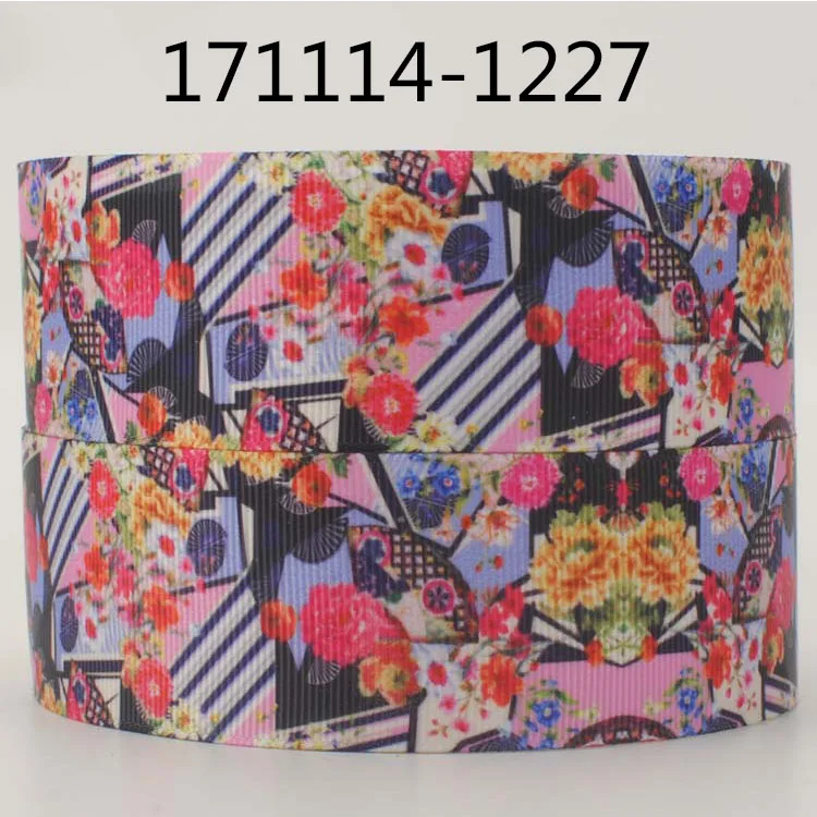 10 ярдов-разные размеры японский стиль напечатанная лента-японские Цветы лента с узором - Цвет: 171114-1227