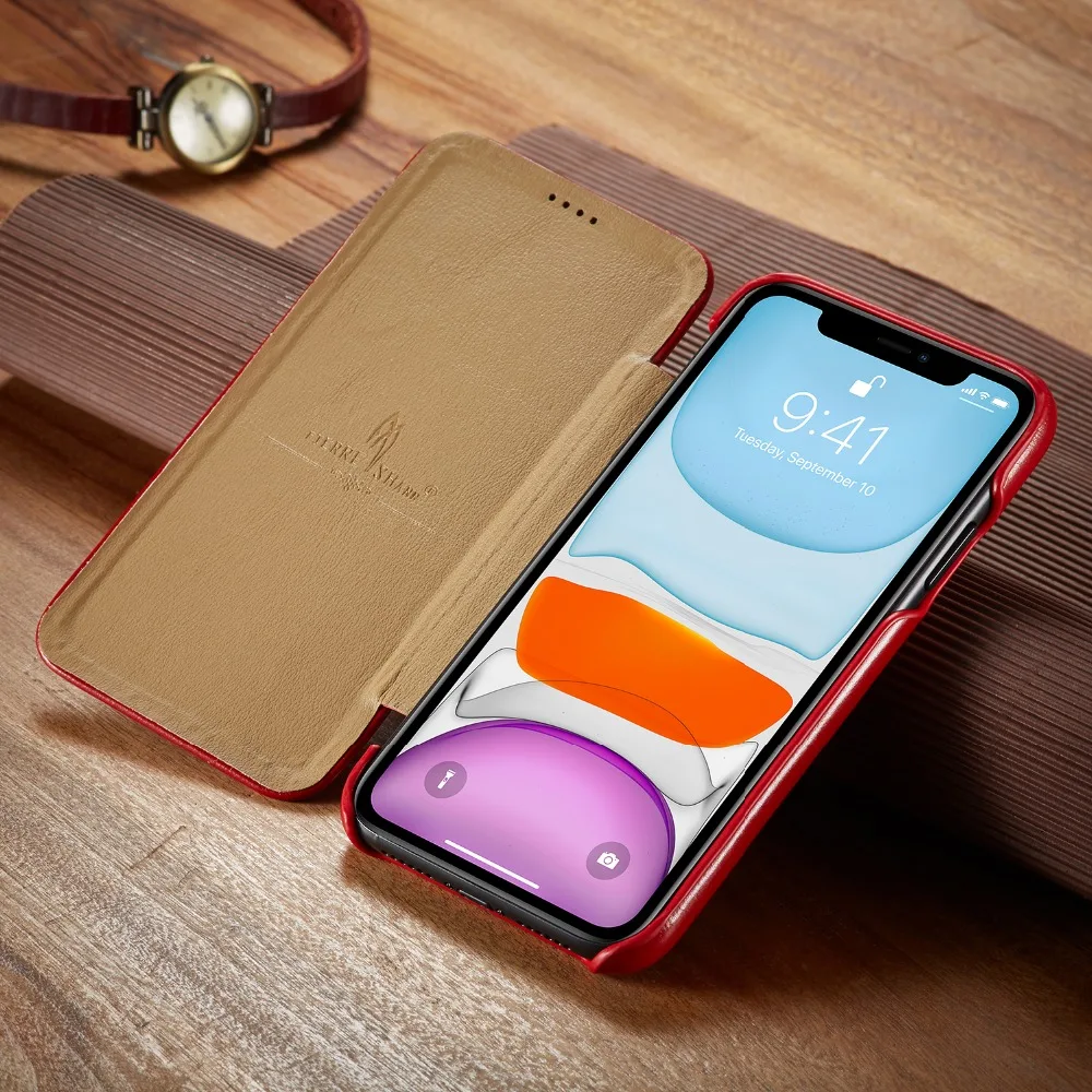 Fierre Shann бренд для iPhone 11 чехол Бизнес натуральная кожа чехол для телефона s Магнитная застежка ультра тонкий чехол
