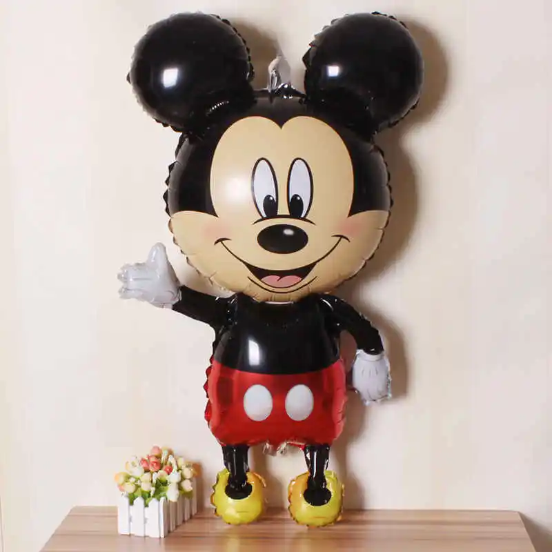 112cm mickey balloon Disney Микки Мышь тема посуда детские, для малышей на день рождения украшения, товары для вечеринки Семья друг одноразовая посуда Вечерние - Цвет: 112cm mickey balloon
