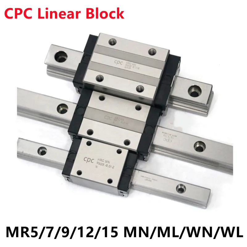 OriginalTaiwanCPCLinearGuideBlockStainlessSteelMR7MNMR9MNMR12MNMR15MNMR9MLMR12ML