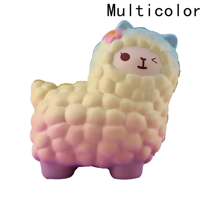 1 шт.,, Jumbo, 11 см, Kawaii, медленно поднимающиеся, радужные Овцы/альпака, мягкие милые животные, сжимаются, хлеб, торт, ароматизированные игрушки