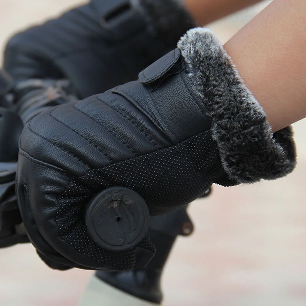 Противоскользящие мужские теплые зимние спортивные кожаные перчатки с сенсорным экраном, кожаные перчатки, зимние перчатки, перчатки гуанты#14