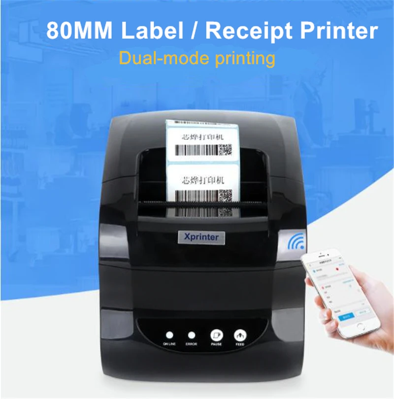 Принтер штрих-кодов для этикеток Xprinter 365B наклейка диаметром от 20 мм до 80