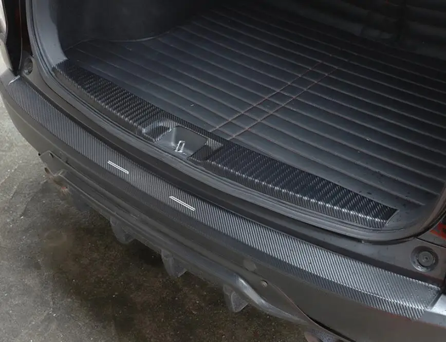 Для Mitsubishi Eclipse кросс-Аксессуары Анти-потертость багажника внутри двери Наклейка для порога автомобиля заднего порога пластина протектор - Название цвета: Черный