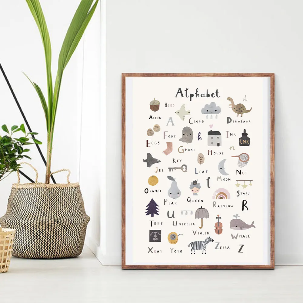 ABC-Animals-Alphabet-Poster-Nursery-Wall-Art-Canvas-Painting-Educational-Preschool-Posters-Wall-Pictures-For-Kids (2)