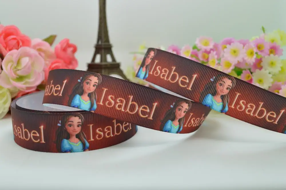 7/" 22 мм Elena of Avalor isabel напечатанная корсажная лента бант для волос сделай сам ручная работа изготовление на заказ OEM 50YD