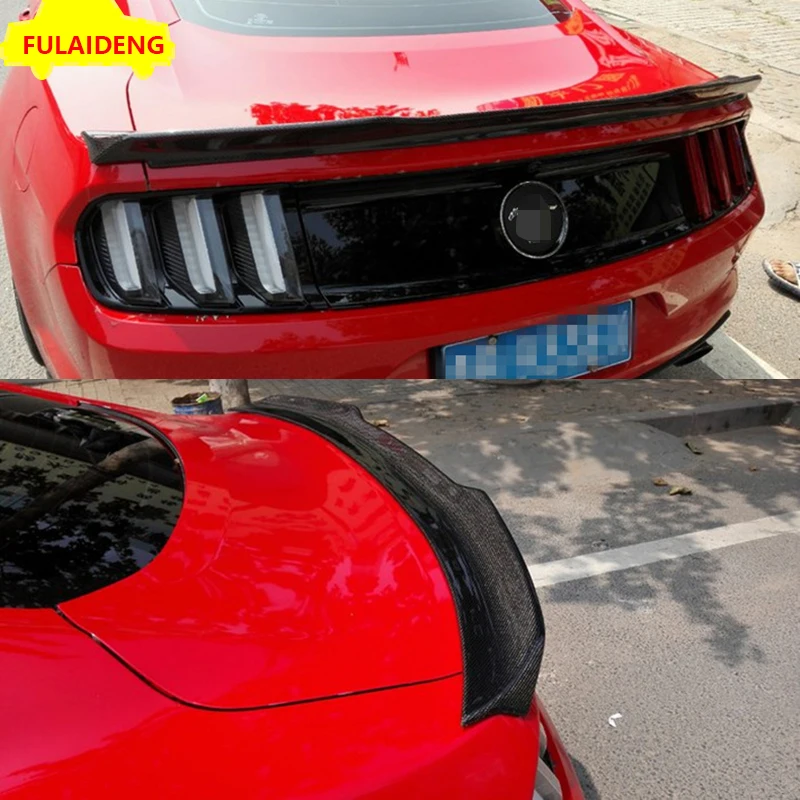 Для Ford Mustang GT Coupe- углеродное волокно Неокрашенный ABS задний багажник спойлер крыло автомобиля аксессуары для укладки
